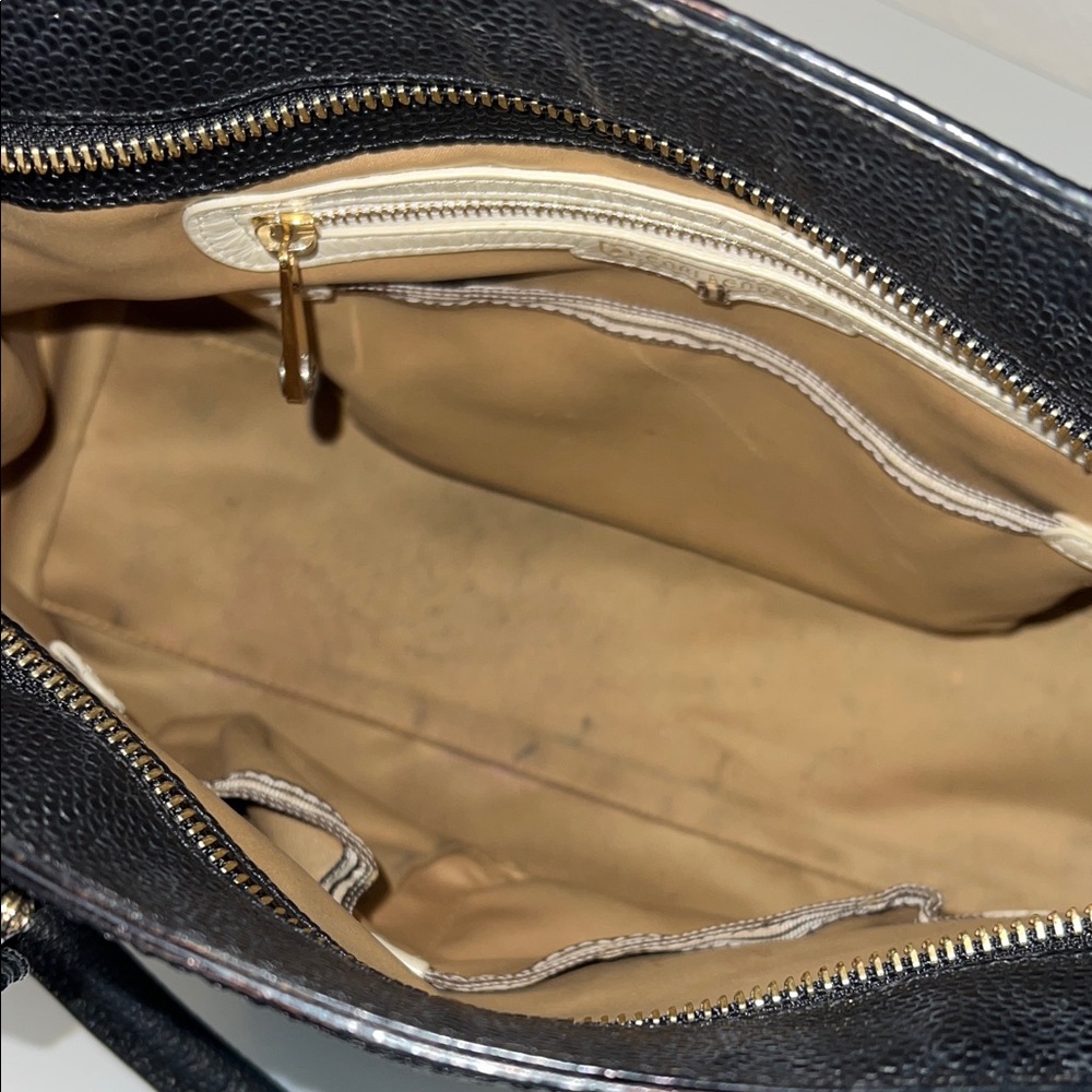 Henri Bendel Black Satchel with Gold Accents - Picture 3 of 6